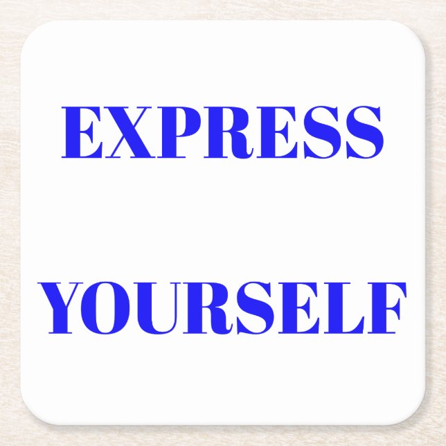 Porta-copo De Papel Quadrado Palavras motivacionais, design bonitinho, inspirad (Frente)