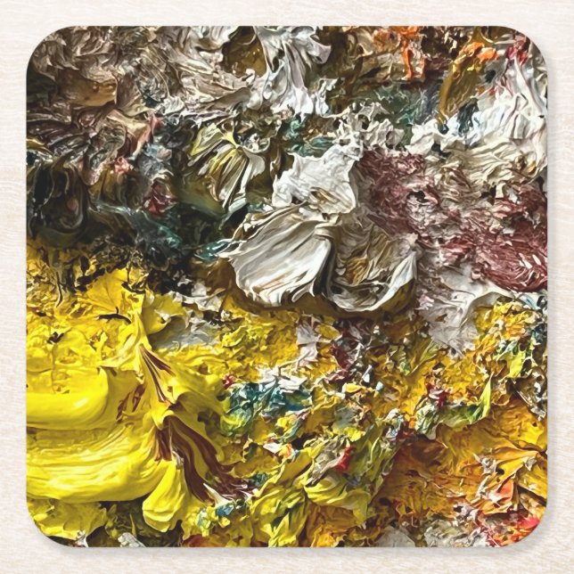 Porta-copo De Papel Quadrado Paleta de artistas #1 (Frente)