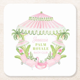 Porta-copo De Papel Quadrado Palm Beach Cabana Bach Club | Bachelorette 