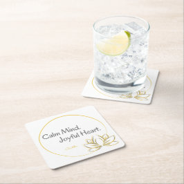 Porta-copo De Papel Quadrado Palma Calma, Joyful Heart Quote