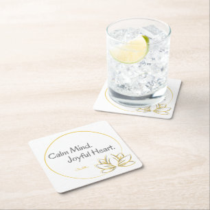 Porta-copo De Papel Quadrado Palma Calma, Joyful Heart Quote