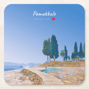 Porta-copo De Papel Quadrado Pamukkale, Turquia - Piscinas Termais