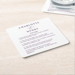 Porta-copo De Papel Quadrado Panos de Cadeira de Casamento Fatos Divertidos Sim