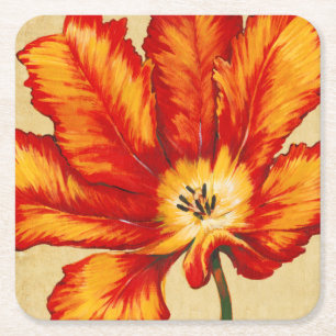 Porta-copo De Papel Quadrado Papagaio Tulipa II