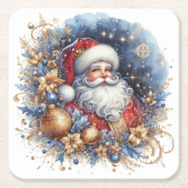 Porta-copo De Papel Quadrado Papai Noel Alegre & Natal