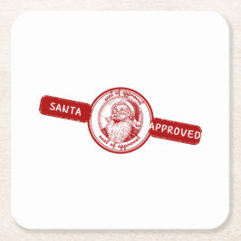 Porta-copo De Papel Quadrado Papais noeis Aprovados, carimbo de Natal, alegria