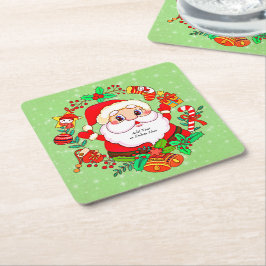 Porta-copo De Papel Quadrado Papais noeis de Natal empilhando canas presentes H