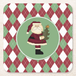 Porta-copo De Papel Quadrado Papais noeis de Natal Festivas Portas copos de Pap