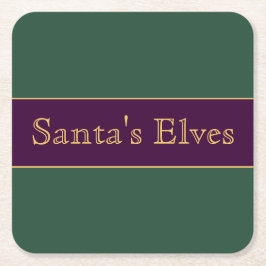 Porta-copo De Papel Quadrado PAPAIS NOEIS ELVES Divertido Holly Green Royal Pur