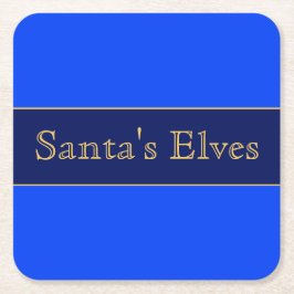 Porta-copo De Papel Quadrado PAPAIS NOEIS ELVES Festivo Brilho Alpino Blue Stri