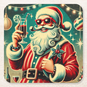Porta-copo De Papel Quadrado Papais noeis legal Feliz Natal