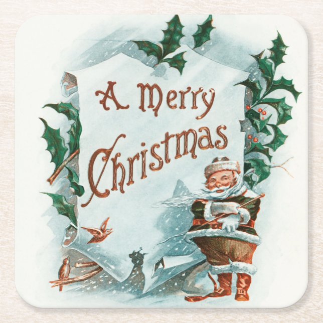 Porta-copo De Papel Quadrado Papais noeis retrorreflectores Legal saudação (Frente)