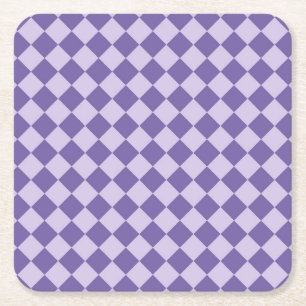 Porta-copo De Papel Quadrado Papel Absorvente com Xadrez Roxo em Diamante