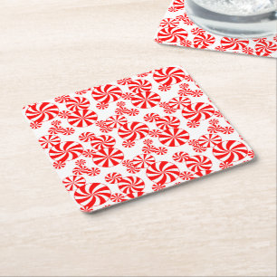 Porta-copo De Papel Quadrado Papel de Apoio com Padrão de Doce de Hortelã Verme