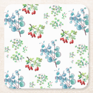 Porta-copo De Papel Quadrado Papel de Apoio de Copo com Desenho de Padrão Flora