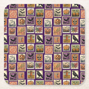 Porta-copo De Papel Quadrado Papel de Parede de Almofada com Selo de Halloween