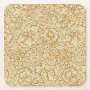 Porta-copo De Papel Quadrado Papel de Parede Floral Papoula de William Morris