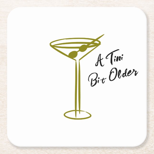 Porta-copo De Papel Quadrado Parabéns da Imagem de Martini Whimsical (Frente)