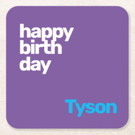 Porta-copo De Papel Quadrado Parabéns, festa moderna e simples