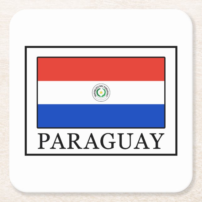Porta-copo De Papel Quadrado Paraguai (Frente)