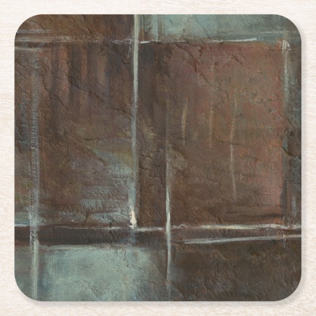 Porta-copo De Papel Quadrado Parede de tijolos Vermelho e Cinza (Frente)