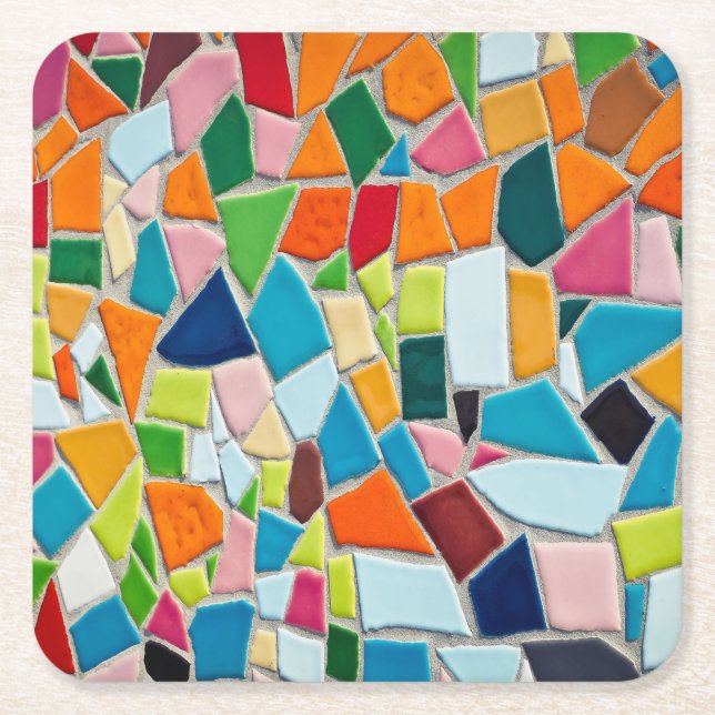 Porta-copo De Papel Quadrado Parede Mosaica Simulada (Frente)