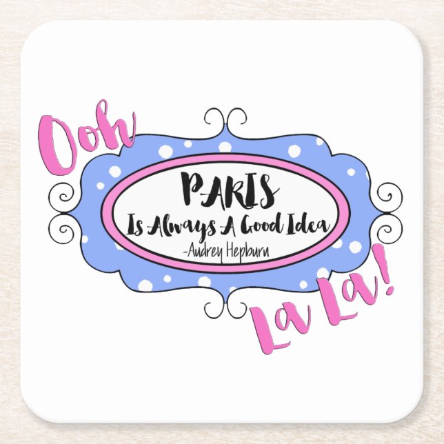 Porta-copo De Papel Quadrado Paris (Frente)