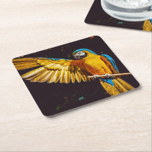 Porta-copo De Papel Quadrado Parrot Out Stretch Wing