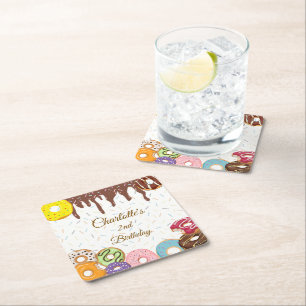 Porta-copo De Papel Quadrado Partido de Rosquinha Personalizado