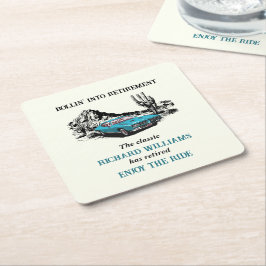 Porta-copo De Papel Quadrado Partido do Deserto do Carro vintage de Viagem de R