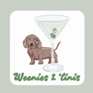 Porta-copo De Papel Quadrado Partido Weenies & Martinis