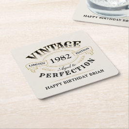 Porta-copo De Papel Quadrado Parto Dourado Vintage Envelhecido Até Perfeição