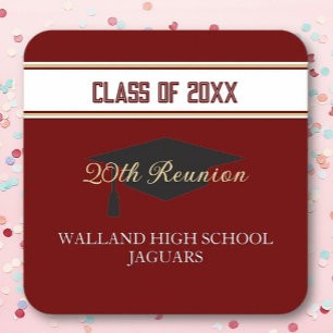 Porta-copo De Papel Quadrado Partytime! Reunião de Classe PERSONALIZADA