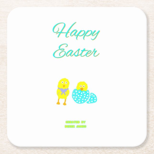Porta-copo De Papel Quadrado Páscoa Hatchlings Square Paper Porta copos (Frente)
