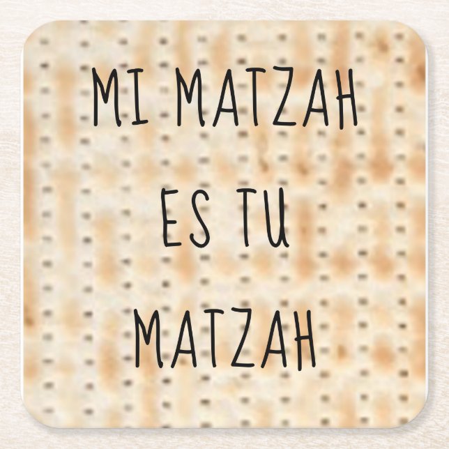 Porta-copo De Papel Quadrado Passagem Mi Matzah Es Tu Matzah (Frente)