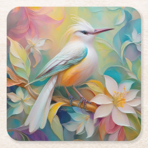 Porta-copo De Papel Quadrado Pássaro Fantasia De Ouro Atropelado