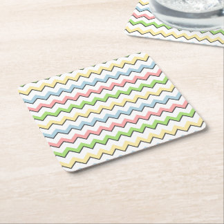 Porta-copo De Papel Quadrado Pastel Chevron-Drop Shadow por Shirley Taylor