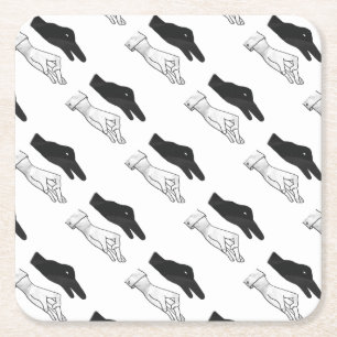 Porta-copo De Papel Quadrado Pato Silhouette Mão