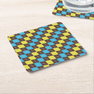 Porta-copo De Papel Quadrado Patterno escocês do Tartan-70s...
