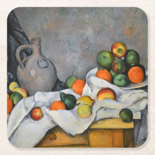Porta-copo De Papel Quadrado Paul Cezanne - Cortina, Jug e Fruta Bowl