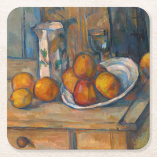 Porta-copo De Papel Quadrado Paul Cezanne - Natureza Morta com Jarro de Leite e