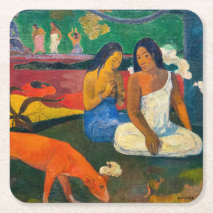 Porta-copo De Papel Quadrado Paul Gauguin - Arearea / O Cão Vermelho