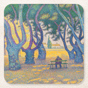 Porta-copo De Papel Quadrado Paul Signac - Place des Lices, Saint-Tropez