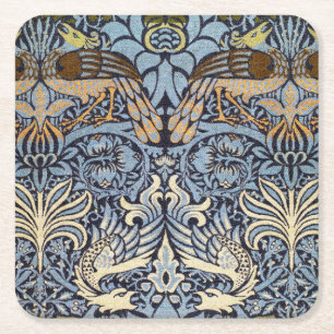 Porta-copo De Papel Quadrado Pavão e Dragão, William Morris
