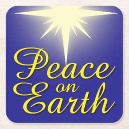 Porta-copo De Papel Quadrado Paz na Terra Porta copos nas Estrelas de Natal