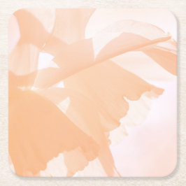 Porta-copo De Papel Quadrado Peach Fuzz Abstrato Floral Paper Porta copos