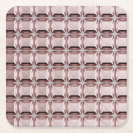 Porta-copo De Papel Quadrado Pedras Preciosas de Morganita Rosa