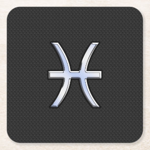 Porta-copo De Papel Quadrado Peixes Sinal de Zodíaco no Decor da Pele Cobra a P