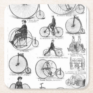 Porta-copo De Papel Quadrado Penny Farthing de Bicicleta de Alta Roda