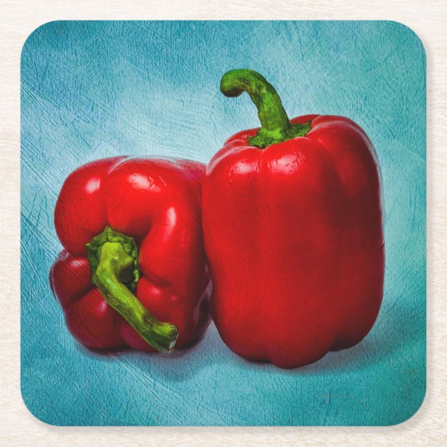 Porta-copo De Papel Quadrado Peppers Red Bell (Frente)